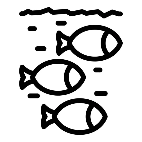 Winter fish lake icon outline vector. Ice fishing — ストックベクタ
