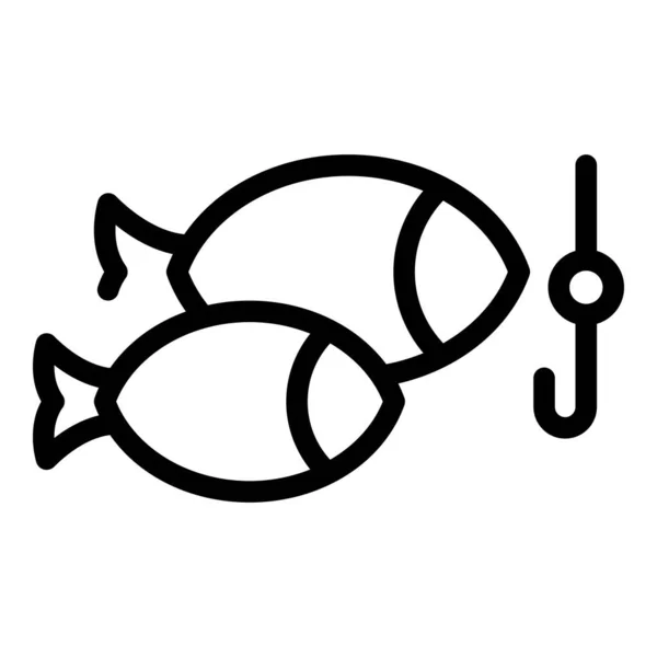Ice winter fish icon outline vector. Lake winter — Stockový vektor