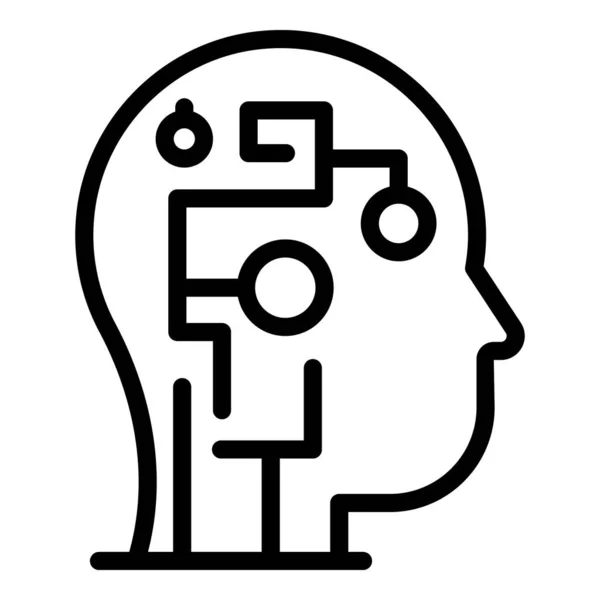 Thinking reflexion icon outline vector. Mind think — стоковый вектор