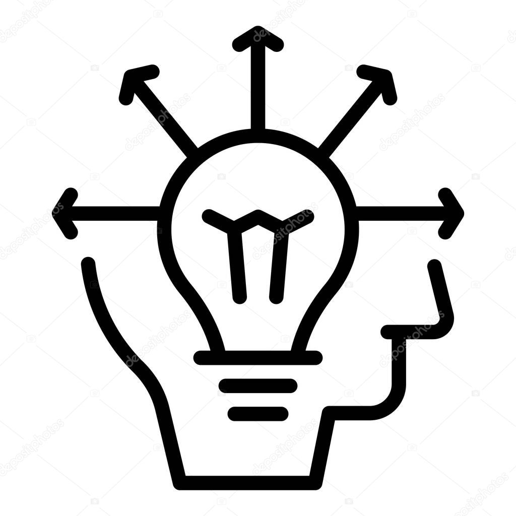 Idea confidence icon outline vector. Stress skills