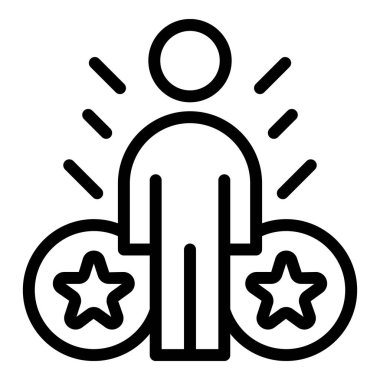 Man reward icon outline vector. Service gift
