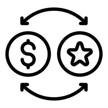 Reward change icon outline vector. Customer program