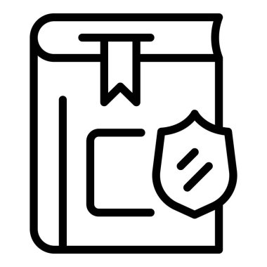 Book patent icon outline vector. Legal property