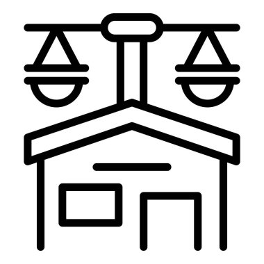 House copyright icon outline vector. Legal protection
