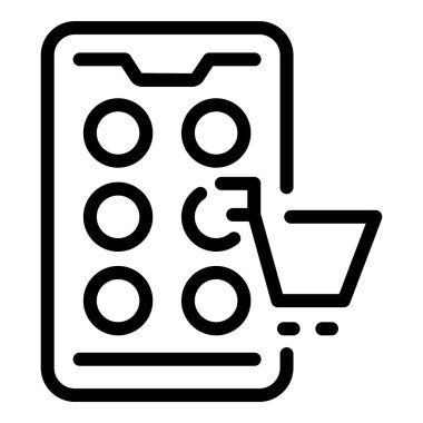 Smartphone online shop icon outline vector. Store sale