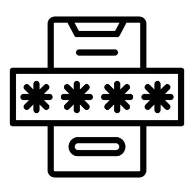 Smartphone password icon outline vector. User online