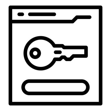 Online web key icon outline vector. User login