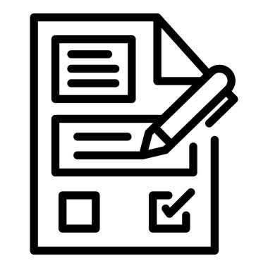 Writing form icon outline vector. User online form