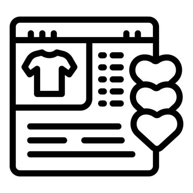 Online wishlist icon outline vector. Store list
