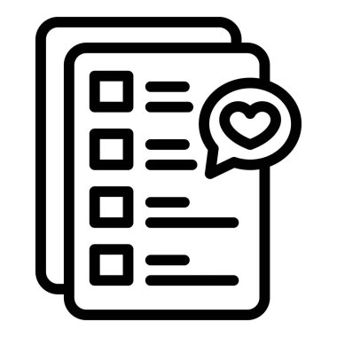 Wishlist icon outline vector. My list