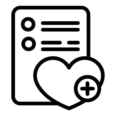 Favorite wishlist icon outline vector. Order list