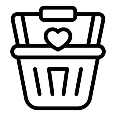 Wish shop basket icon outline vector. Online order
