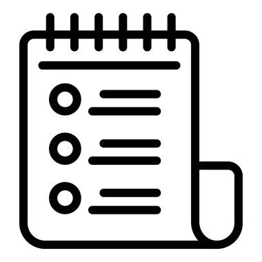 Notebook list icon outline vector. Journal tag