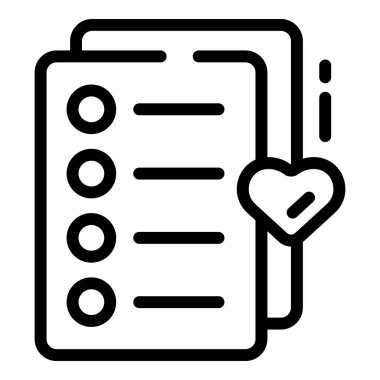 Personal wishlist icon outline vector. Love website