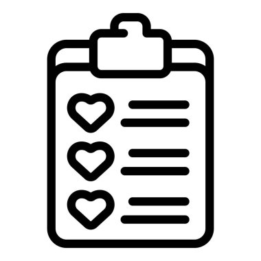 Favorite list icon outline vector. Love shopping