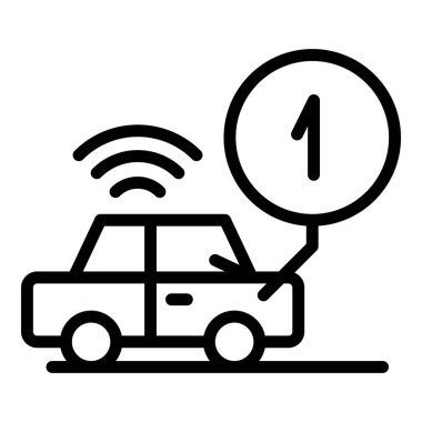 New car alarm icon outline vector. Key system