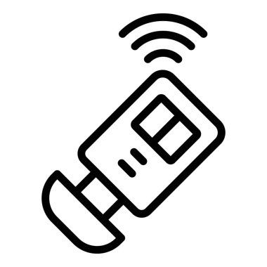 Audio car alarm icon outline vector. Key system