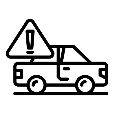 Car alarm attention icon outline vector. Door control