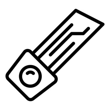 Steel car key icon outline vector. Car control