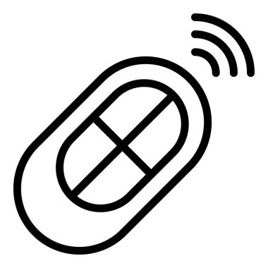 Wireless car alarm icon outline vector. Door control