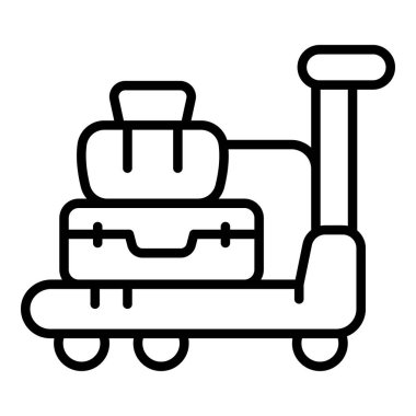 Carry bag trolley icon outline vector. Travel cart