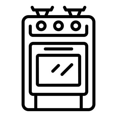 Gas stove icon outline vector. Kitchen cooker