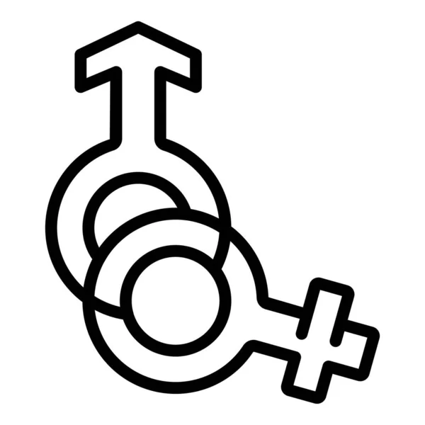 Gender sign icon outline vector. Male symbol — Vector de stock
