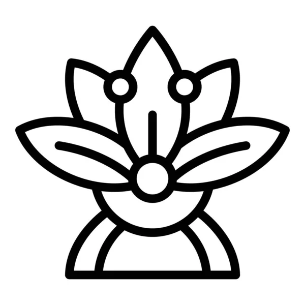 Lotus flower icon outline vector. Floral element — Stockvektor