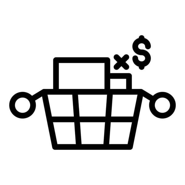 Online basket icon outline vector. Customer program — Vector de stock