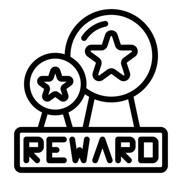 Online reward icon outline vector. Customer program — ストックベクタ