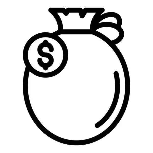 Money bag reward icon outline vector. Online customer — Stock Vector