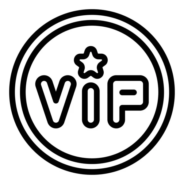 VIP報酬コインアイコンアウトラインベクトル。お客様プログラム — ストックベクタ