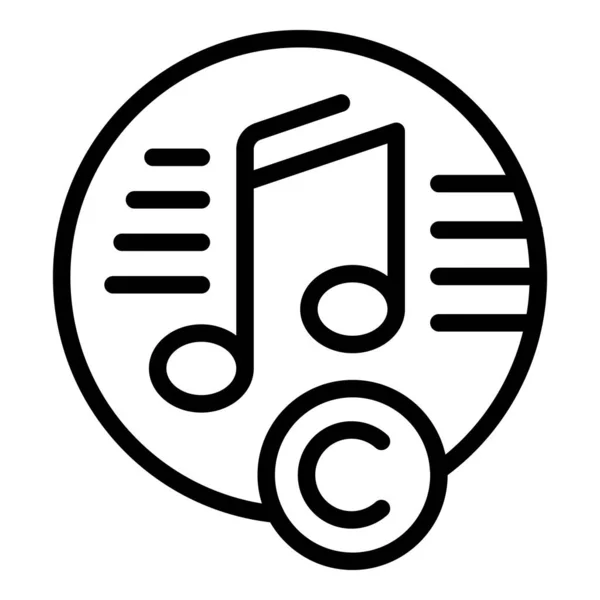 Music copyright icon outline vector. Law patent — Stockvektor