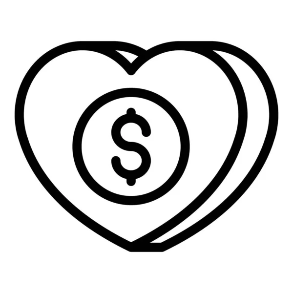 Fundraising icon outline vector. Charity money — Vettoriale Stock
