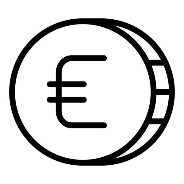 Euro coin charity icon outline vector. Social help — Image vectorielle