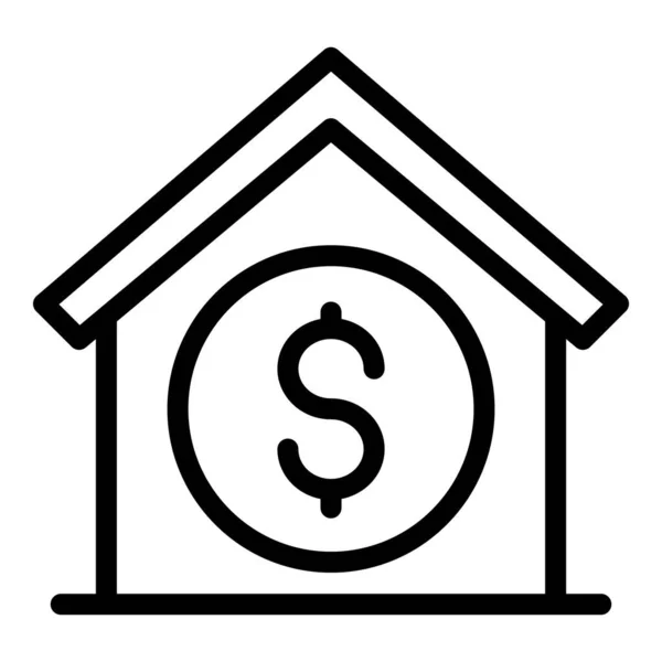 Charity money house icon outline vector. Financial help — Stock Vector