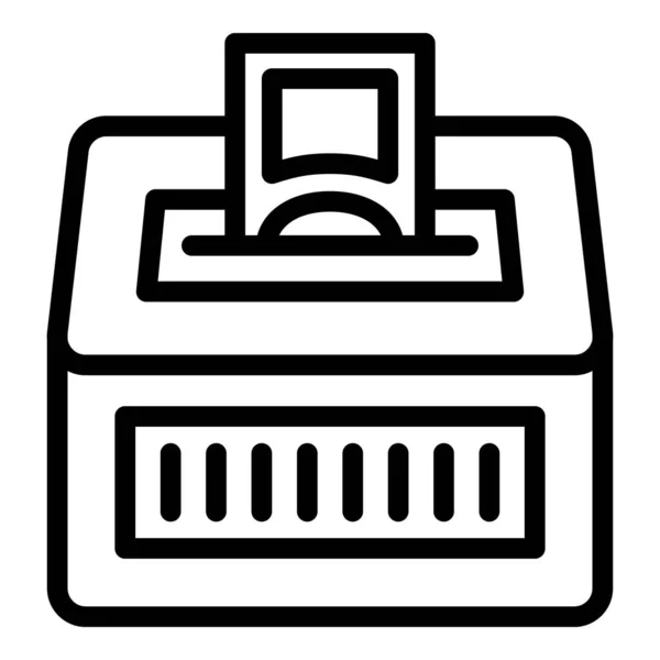 Charity shop box icon outline vector. Social help — Vector de stock