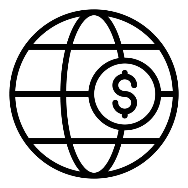 Global charity icon outline vector. Help people — Stockový vektor