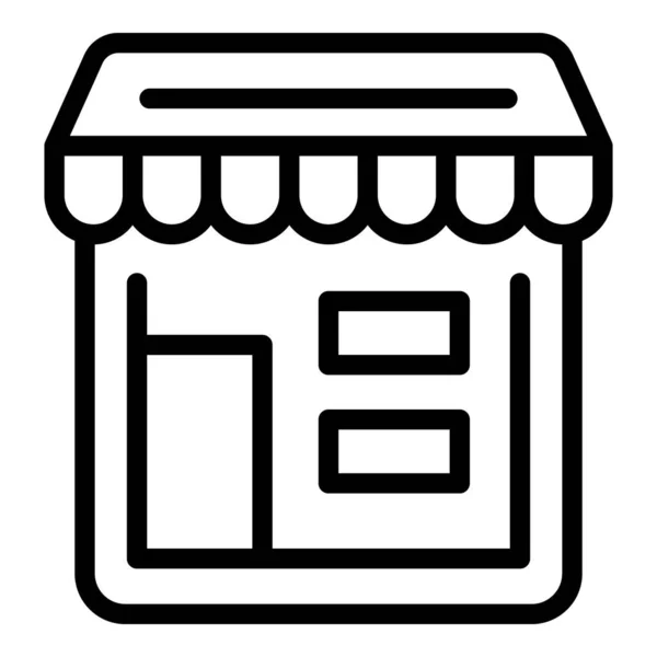 Icono de negocio tienda en línea contorno vector. Venta al por menor Web — Archivo Imágenes Vectoriales