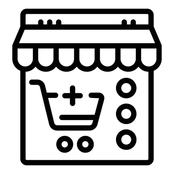 Online cart shop icon outline vector. Mobile retail — 스톡 벡터