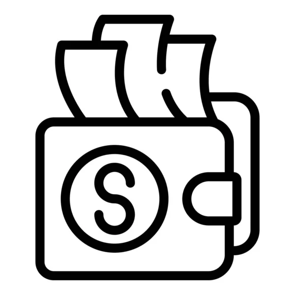 Money wallet icon outline vector. Online store — 图库矢量图片