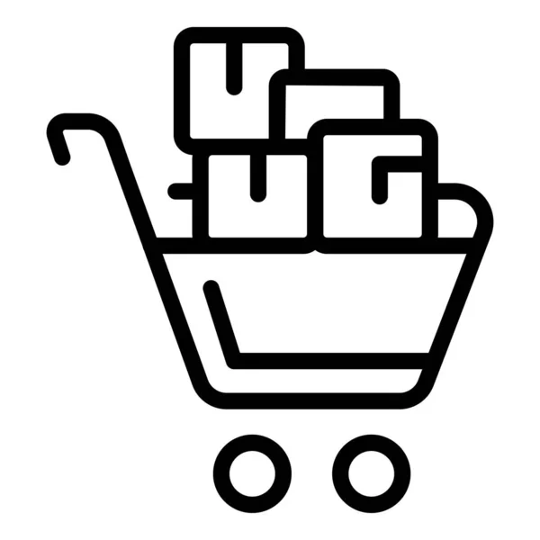 Full online cart icon outline vector. Shop store — Stockový vektor
