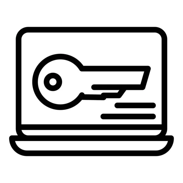 Login key icon outline vector. Web user — Vetor de Stock