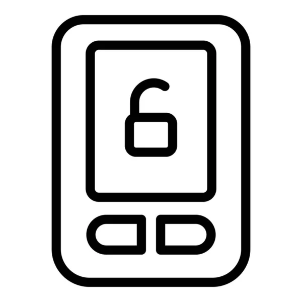 Car alarm display icon outline vector. Hand key — Stock Vector