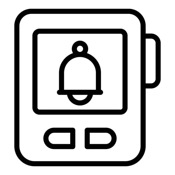 Car alarm bell icon outline vector. Door control — Vetor de Stock