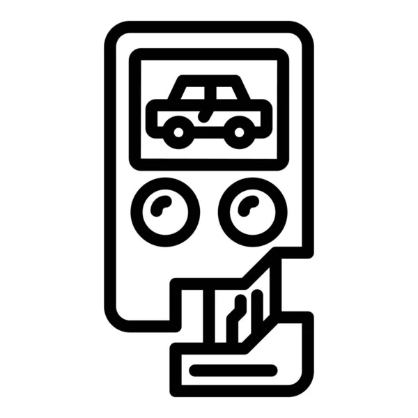 Smart car digital key icon outline vector. Car remote — Wektor stockowy