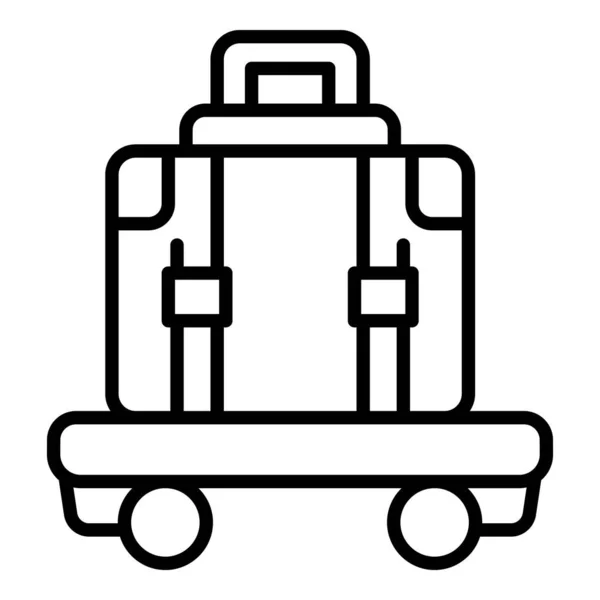 Luggage trolley icon outline vector. Hotel suitcase — Stock Vector
