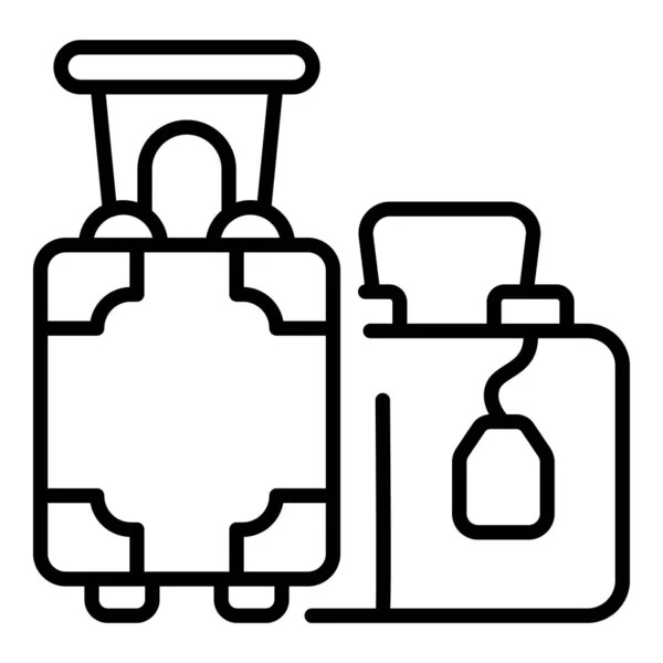 Luggage icon outline vector. Hotel baggage — Vettoriale Stock