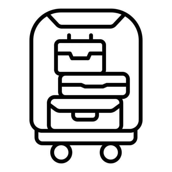 Airport luggage trolley icon outline vector. Hotel suitcase — Stockvektor