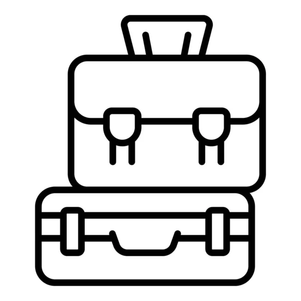 Travel baggage icon outline vector. Luggage bag — Wektor stockowy
